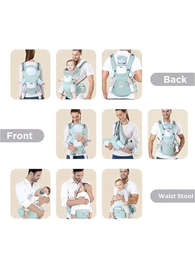 Gonice Baby Carrier with Hip Seat, Multi-Functional 9 in 1 Baby Backpack Carrier, Suitable For 0-36 Months Baby, Toddler, Infant, Newparents (GREEN)  - Image 2