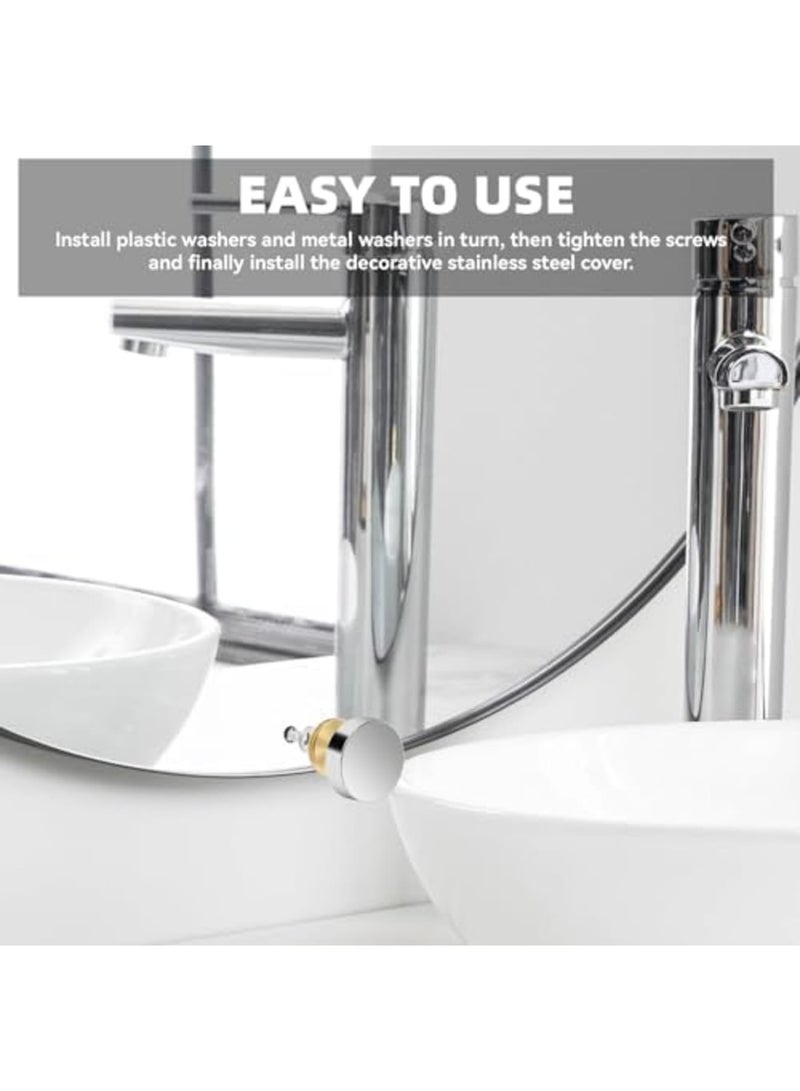 SYOSI Stainless Steel Mirror Screws with Decorative Screw Cover Caps, 0.63" Diameter (16mm), 20 Pcs Fasteners for Bathroom Mirrors, Kitchen Ceiling, Arts, Crafts, and Sign Installations, Silver - Image 4