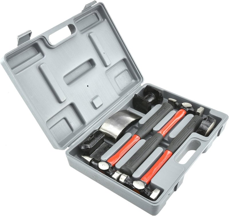 Neiko 20709A Auto Body Fender Repair Hammer And Dolly Set | 7 Piece Car Tool Kit For Dents - Image 2