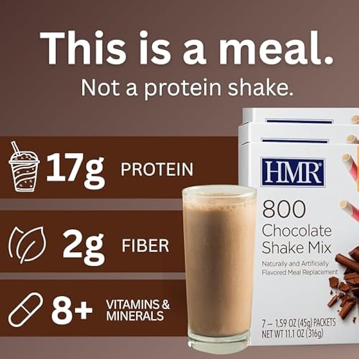 HMR 800 Shake Meal Replacement Mix | Chocolate Shake Powder to Support Healthy Weight Loss | 17g of Protein | Easy to Make | Low Calorie Food | 7 Servings - Image 3