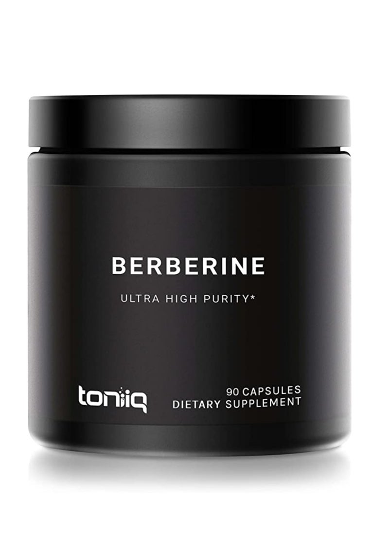 Toniiq - Ultra High Strength Berberine HCl from The Himalayas - 97% Highly Purified and Bioavailable - Wild Harvested - 82:1 Concentrated Formula Berberine 500mg - 90 Veggie Capsules - Image 1