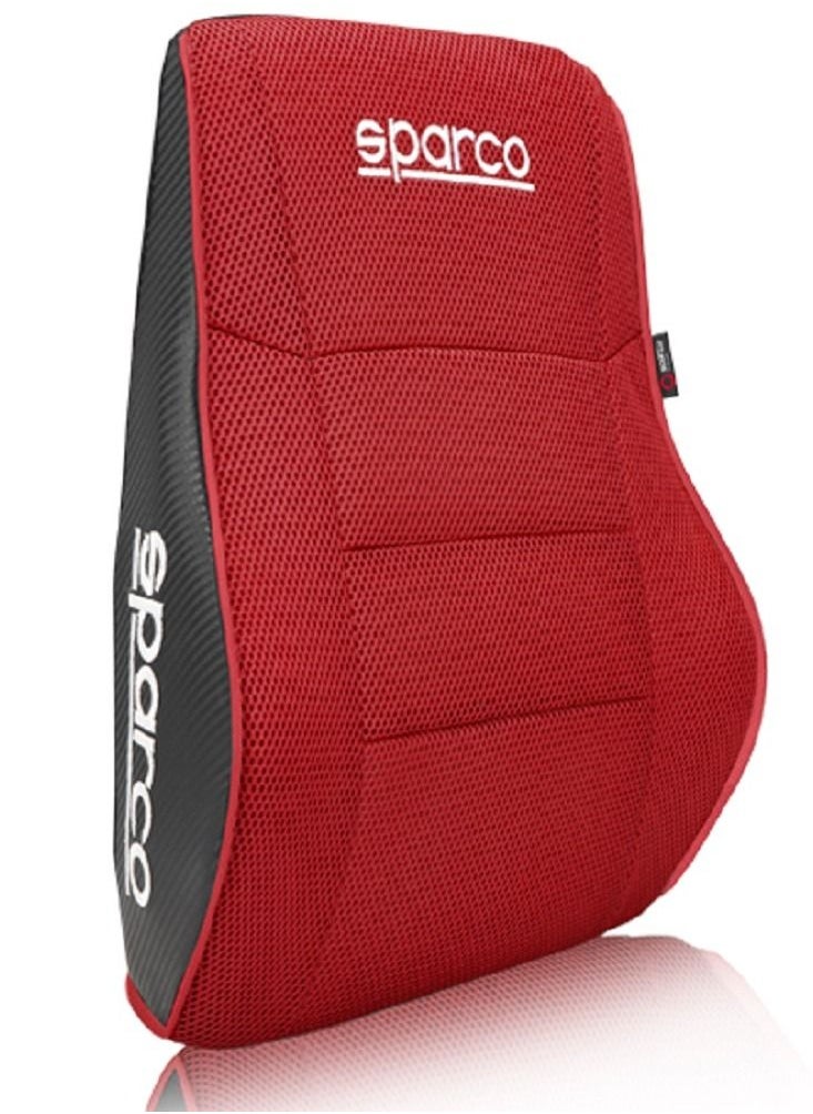 Sparco Lumbar Support Red Mesh Fabric Memory Foam