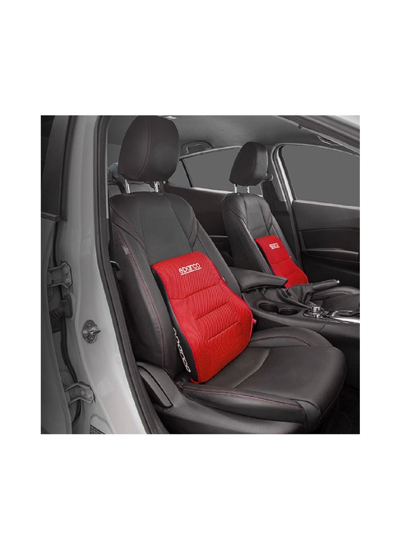 Sparco Lumbar Support Red Mesh Fabric Memory Foam