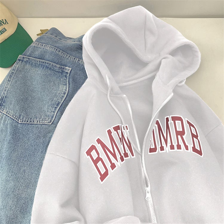 Thick Fleece Hoodie Women Autumn Winter Zip Sweatshirt Plus Size Outerwear Light gray - Image 4