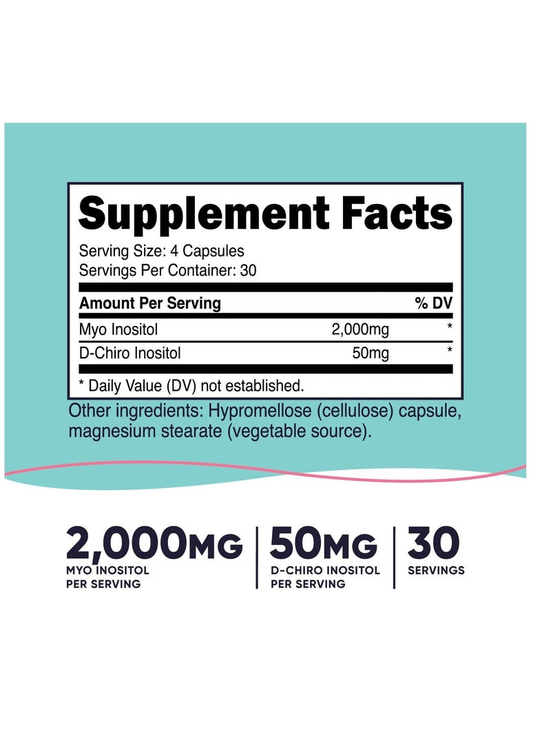 ميو اينوزيتول ودي تشيرو اينوزيتول للنساء 2000 مجم، 120 كبسولة 30 وجبة - Image 2