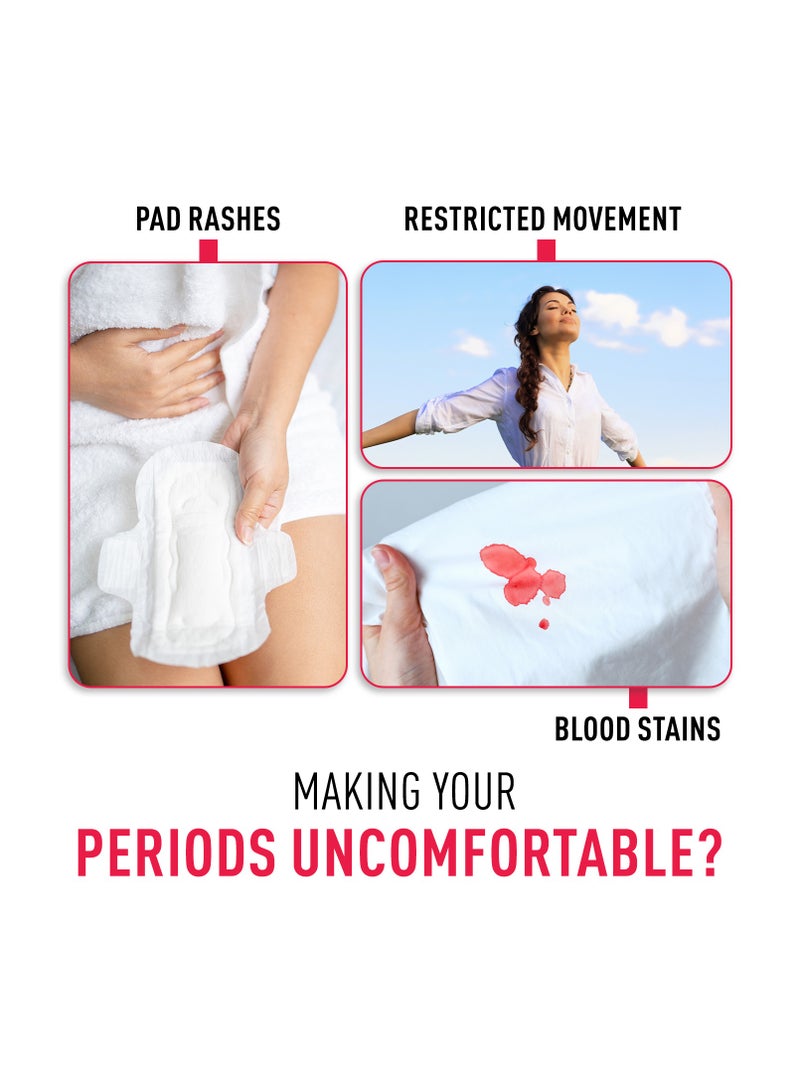 سيرونا كأس الحيض القابل لإعادة الاستخدام من سيرونا للنساء | حجم متوسط ​​مع الحقيبة | فائقة النعومة، خالية من الروائح والطفح الجلدي|سيليكون طبي بنسبة 100%|لا تسرب|حماية لمدة تصل إلى 8-10 ساعات | مسجل لدى إدارة الغذاء والدواء الأمريكية، عبوة من قطعة واحدة - Image 2