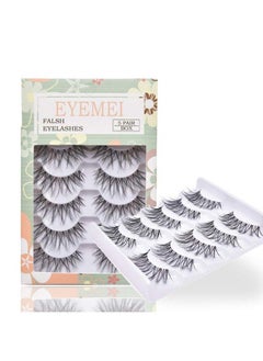 EYEMEI False Eyelashes 5 Pairs Multipack Synthetic Fiber Material 3D Lashes Natural Reusable Lashes for Professional Used for Women Girls by EYEMEI  - Image 2