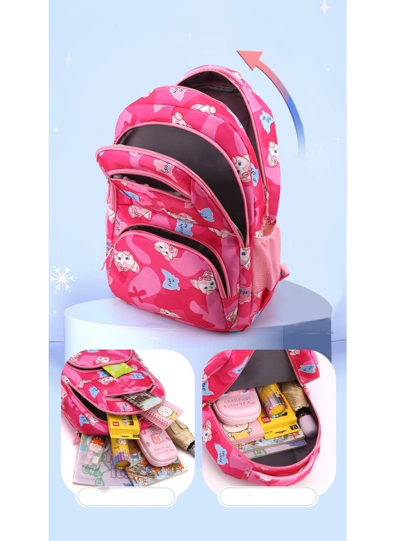 2Pcs Set Large Capacity Pen Bag Trend Linabelle Little Fox Student Campus Backpack Animal Purple 46*31*18CM - Image 5
