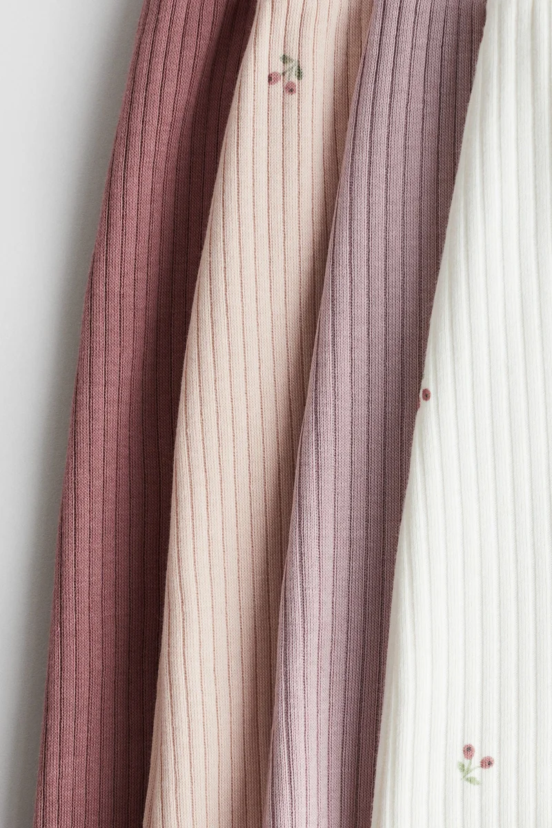 H&M 4-pack ribbed cotton trousers