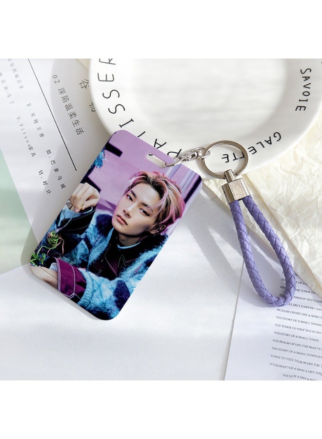 NIBEMINENT 1 - Piece STRAYKIDS Kpop Photo Card Holder Pendant Key Chain ID Badge Holder ID Card Holder Photo Card Protector for School ID Office ID Access Card for Women Girls