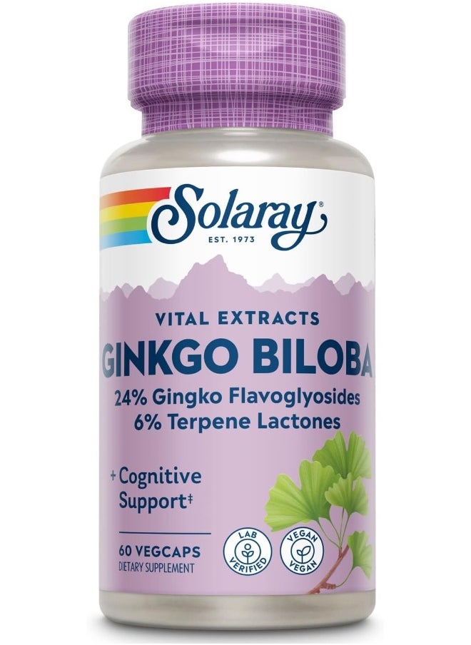 Solaray - Ginkgo Biloba Leaf Extract Brain And Circulation Support 60 Vcaps - Image 1