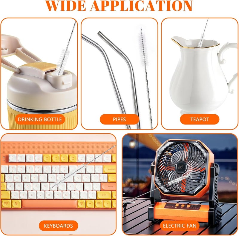 Pinsit Straw Cleaner Brush for Stanley Extra Long Straw Cleaner Brush Set for Stanley Yeti Tumbler 3 in 1 Cup Lid Cleaning Brush Kit for Yeti Mugs Multifunctional Water Bottle Brushes for Cleaning - Image 3