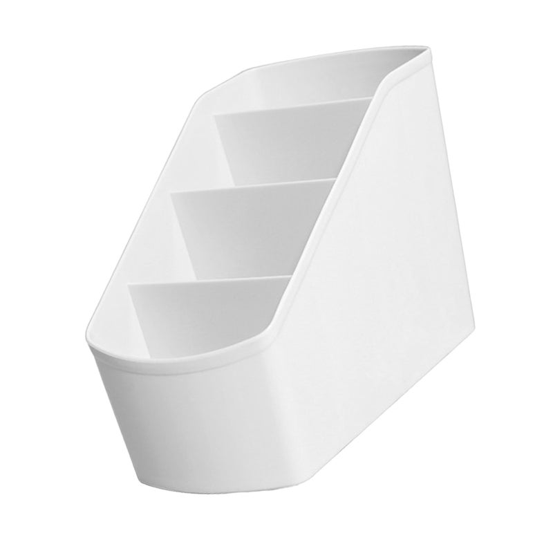 Desk Organizer: 4 Compartments Durable Plastic Holder - Space Saving Minimalistic Design Stationary Organizer for Home Office Dorms Vanity Tables - Image 1