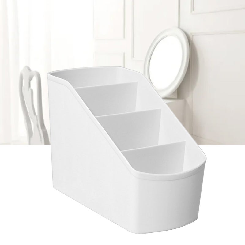 Desk Organizer: 4 Compartments Durable Plastic Holder - Space Saving Minimalistic Design Stationary Organizer for Home Office Dorms Vanity Tables - Image 2