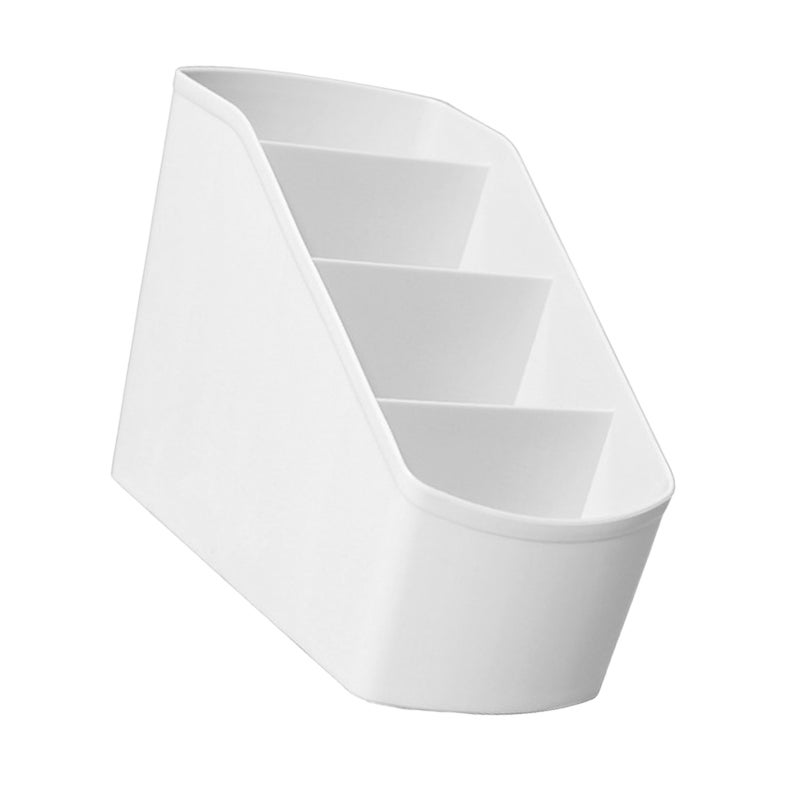 Desk Organizer: 4 Compartments Durable Plastic Holder - Space Saving Minimalistic Design Stationary Organizer for Home Office Dorms Vanity Tables - Image 4
