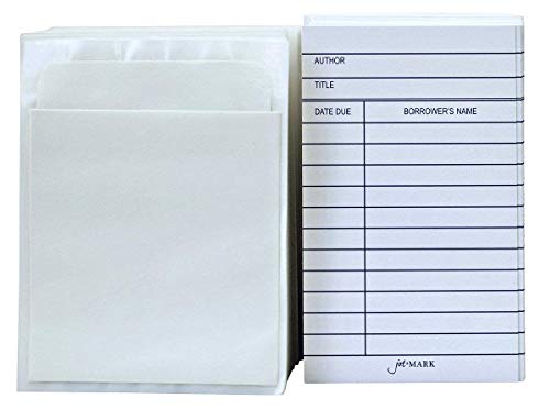 Jot  Mark Jot & Mark Library Kit with 100 Book Card Pockets and Catalog Checkout Cards | Perfect for creating School Classroom, Church, Social Group and Personal Libraries - Image 2