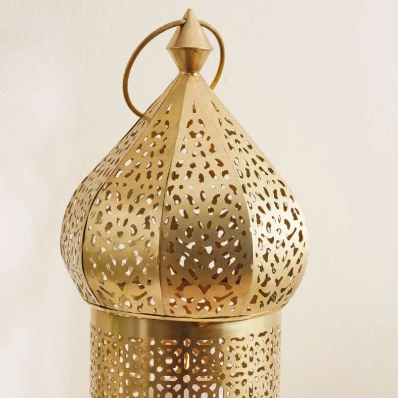 Pan Home Rawabi Metal Cutwork Lantern 18x48cm - Gold - 112EEP9900026 - Image 2