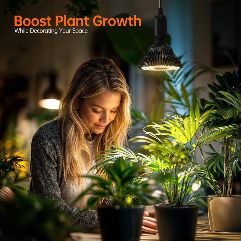Bstrip Hanging Grow Light for Indoor Plants Full Spectrum, Black Plant Bulb with Optical Lens for Enhanced PPFD, Pendant Grow Light with Timer, 16.4 FT Power Cord, Perfect for Tall Plants and Flowers - Image 2