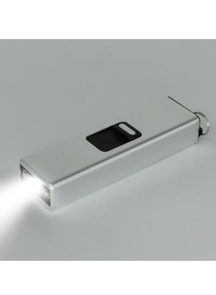 ميجا .مصباح يدوي LED خارجي بمفتاح سلسلة (فضي) - Image 1
