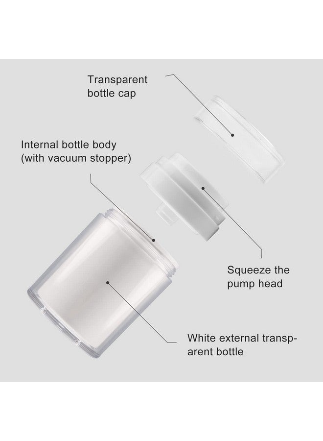USRommaner 2 Pack 3.34 Oz Airless Pump Jar,Empty Acrylic Vacuum Jar With Press Pump,Portable Travel Face Cream Lotion Container Pot For Makeup,Essence,Moisturizer,Eye Cream,Gel-Big,White - Image 3
