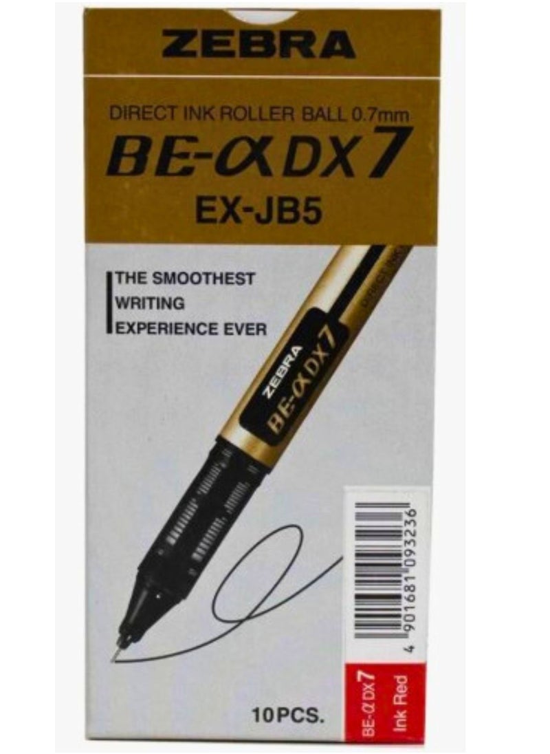 ZEBRA Zebra BE-DX7 Liquid Ink 0.7 mm Roller Ball Pen, Red  - Image 1