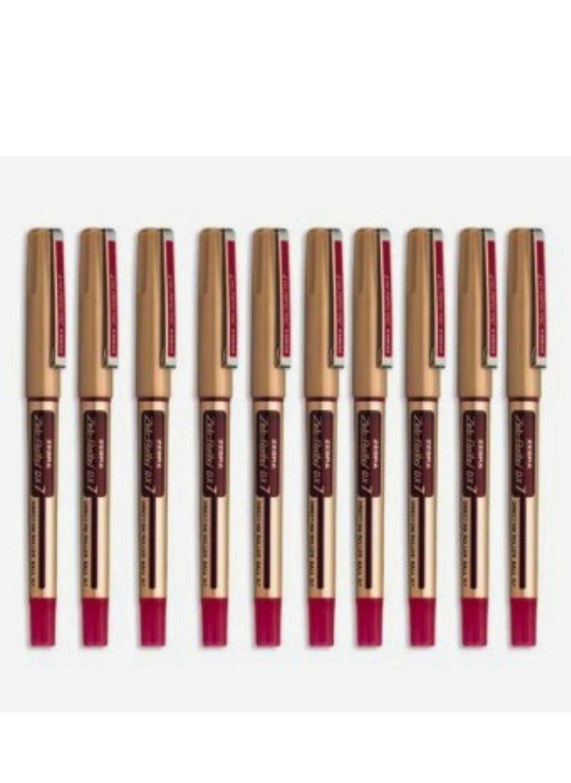 ZEBRA Zebra BE-DX7 Liquid Ink 0.7 mm Roller Ball Pen, Red  - Image 3
