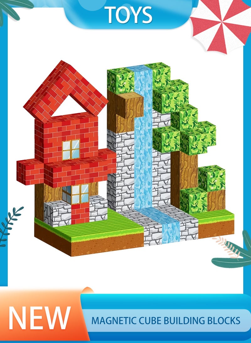 48pcs لعبة المغناطيسية كتل البناء - STEM لعبة تعليمية للأطفال ، آمنة ABS غير سامة DIY مجموعة البناء مع مغناطيسات قوية (أعمار 5-12) - Image 1