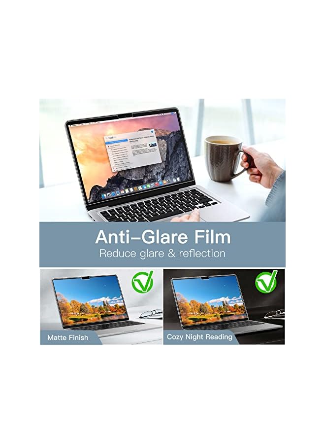 Jetech Screen Protector For Macbook Air 13.6 Inch (2022, M2), Anti-Glare Film Matte, Anti-Fingerprint, 2-Pack - Image 2