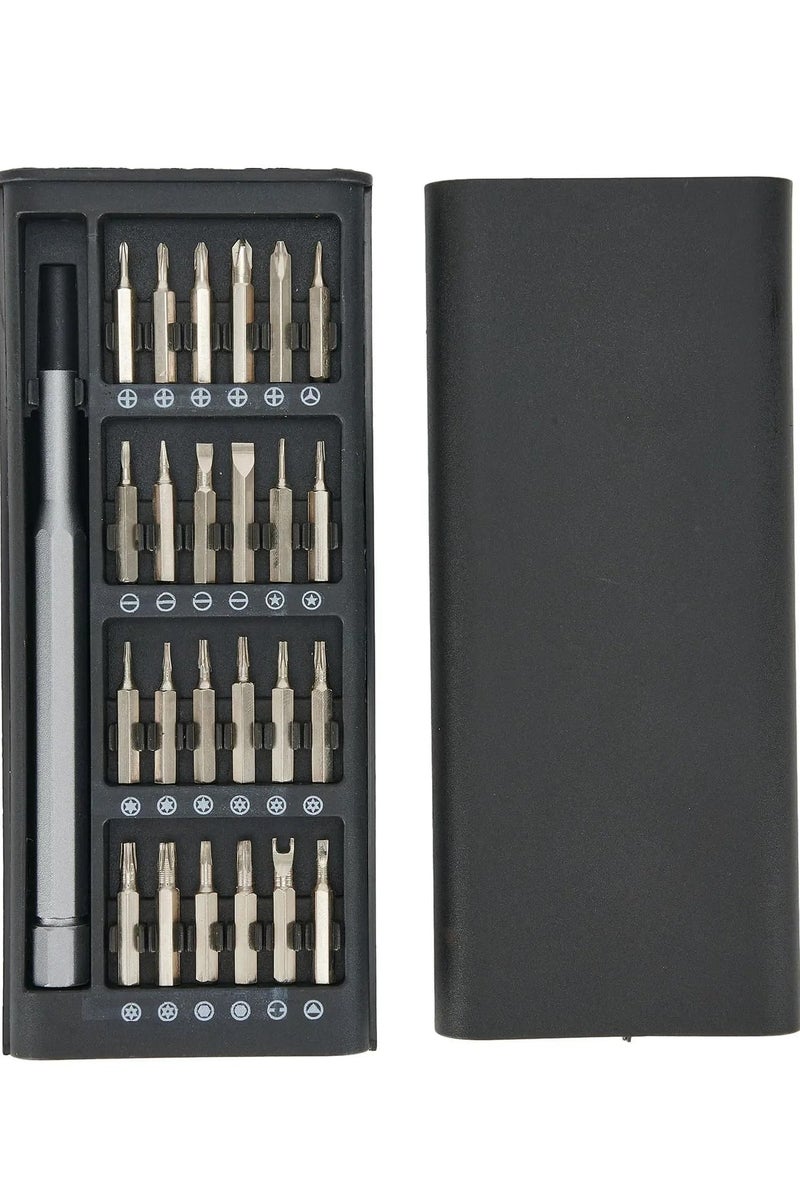 Precision Screwdriver Set 24 in 1 Magnetic Phillips Torx Screw Driver Bits Hand Repair Tools for iPhone PC Game Console DIY, Black - Image 1