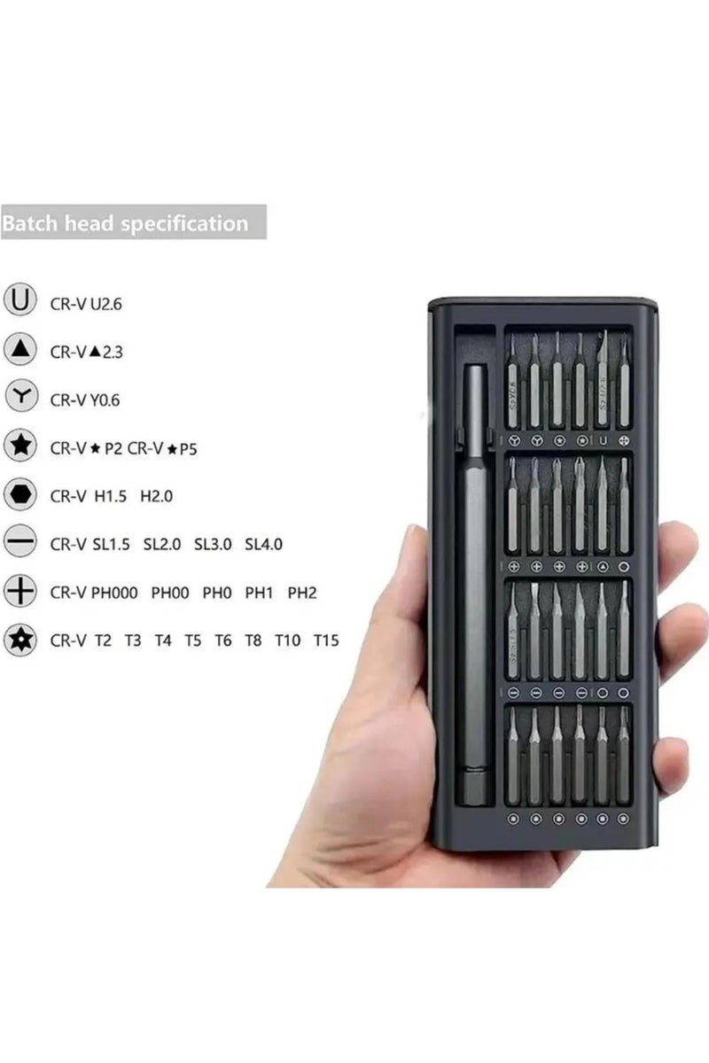 Precision Screwdriver Set 24 in 1 Magnetic Phillips Torx Screw Driver Bits Hand Repair Tools for iPhone PC Game Console DIY, Black - Image 2