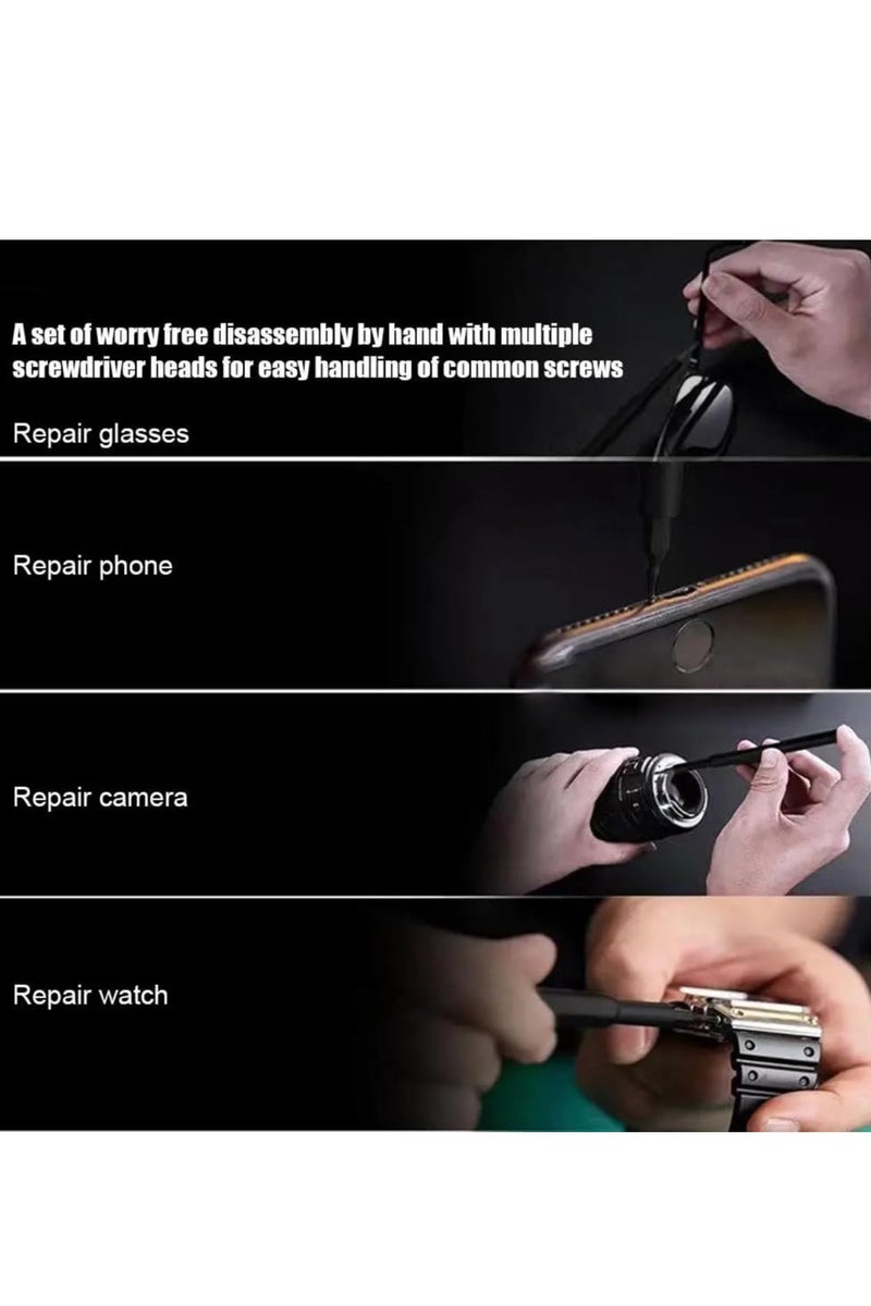 Precision Screwdriver Set 24 in 1 Magnetic Phillips Torx Screw Driver Bits Hand Repair Tools for iPhone PC Game Console DIY, Black - Image 5