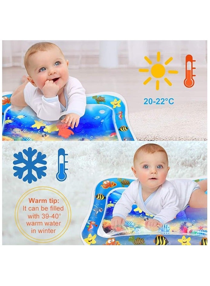 HASSM Water Mat for Baby, Inflatable, Infant and Toddler Baby Play Mat Sensory Toy for Early Development Activities, Age 3 to 9 Months (Blue, Jellyfish) - Image 5