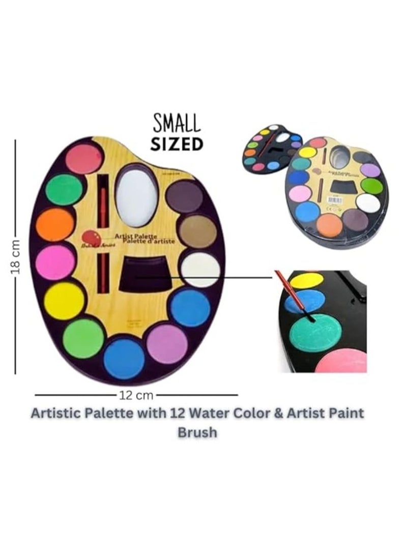 مجموعة ألوان مائية متعددة الألوان + فرشاة رسم فنية - صغيرة - - Image 3