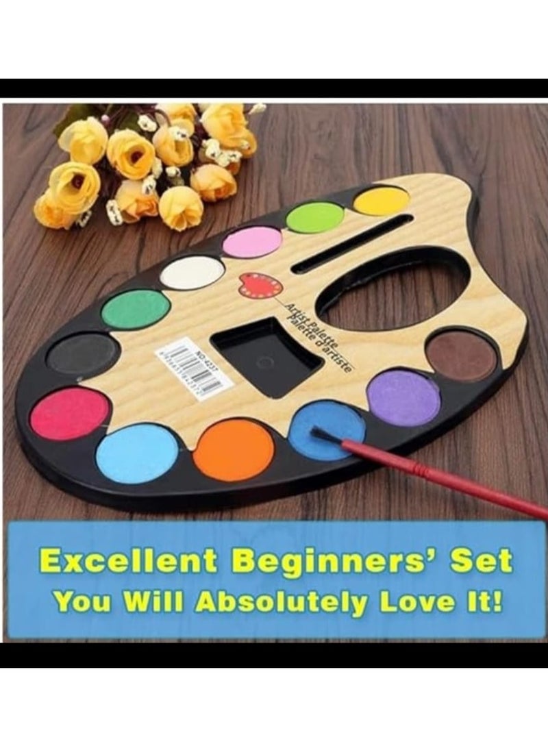 مجموعة ألوان مائية متعددة الألوان + فرشاة رسم فنية - صغيرة - - Image 4