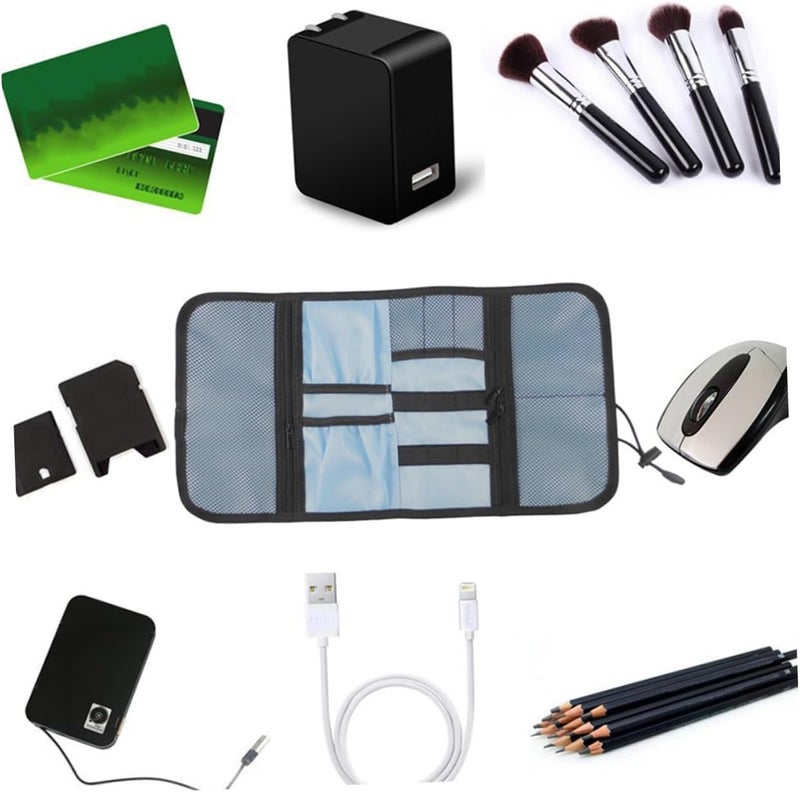 POPETPOP Practical Usb Cable Storage Bag Foldable Digital Pouch for Organizing Earphones and Chargers Large Capacity Accessory Case - Image 2