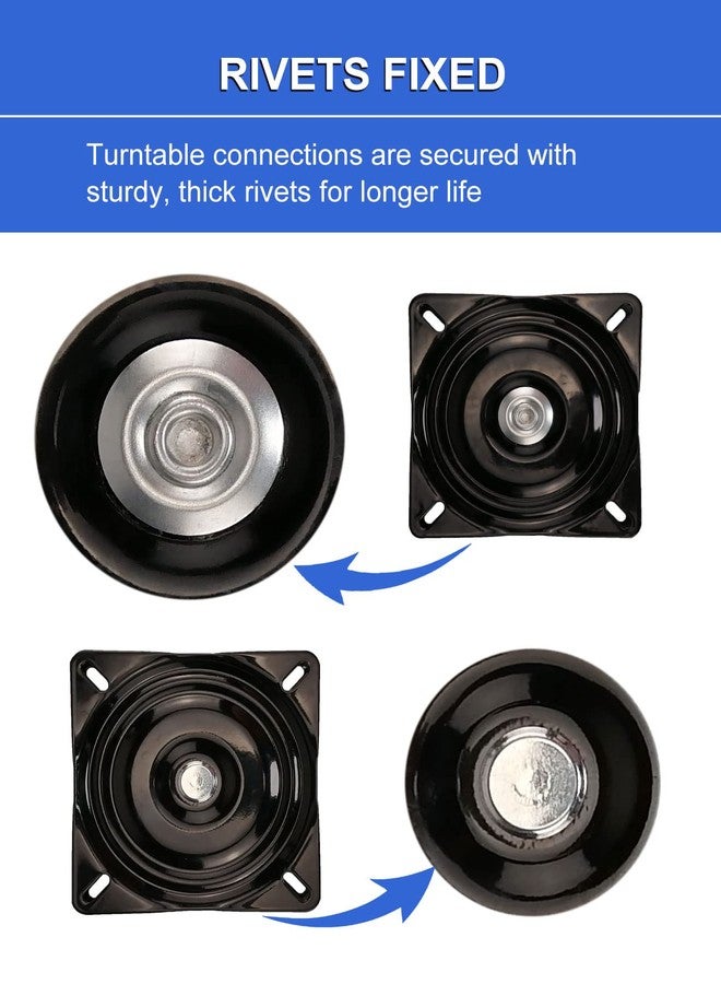AeKeatDa 2 Pack 6 Inch Bar Stool Swivel Plate Replacement 360 Degree Swivel Square Turntable Base 6 Inch Ball Bearing Swivel for Swivel Chairs, bar Chairs, Rotating Brackets and More - Image 5