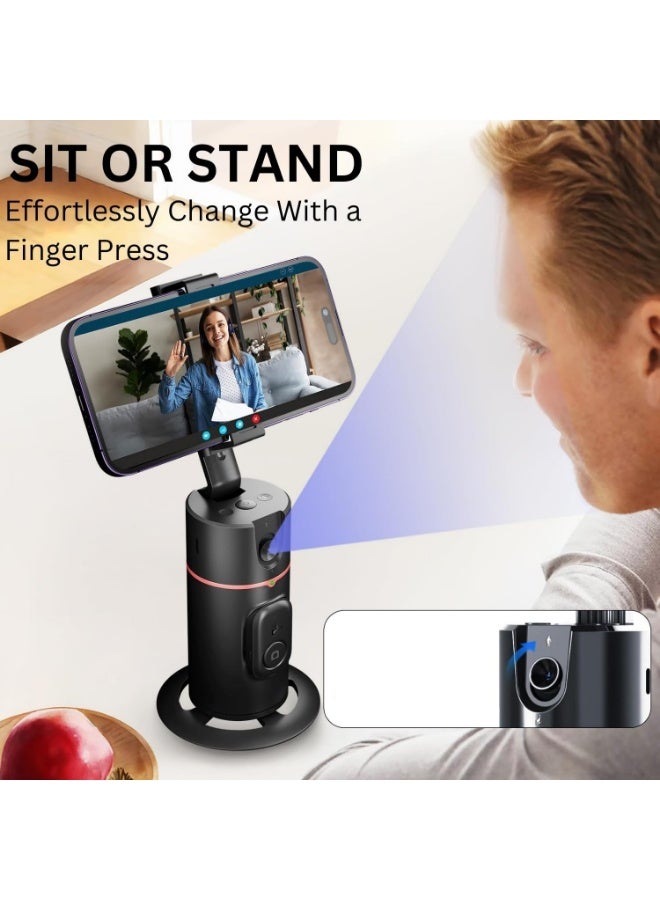 Gimbal Stabilizer AI Function 360 Rotation Auto Face Tracking Tripod, Extendable Mobile Phone Holder, AI Facial Recognition for Vlogging, Auto Tracker, Face Movement Tripod for Videography, Remote Control, No App Required, Smartphone Support for iPhone/Android - Image 3