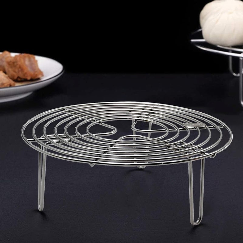 MDEOOSKY Round Steamer Rack and Cooling Rack,Stainless Steel Pot Trivet, Cooking Rack,Wire Steamer Kettle Rack Holder, Air Fryer Cooking Steamer Rack for Baking Canning Cooking Steaming, 7.9''X2.8'' - Image 5