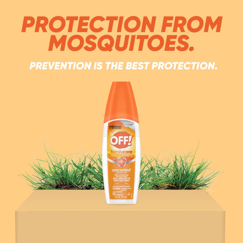 OFF! FamilyCare Insect & Mosquito Repellent Spritz, Unscented Bug spray with Aloe-Vera, 7% Deet, 6 oz (Pack of 2) - Image 2
