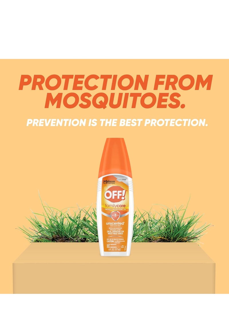 OFF! OFF! FamilyCare Insect & Mosquito Repellent Spritz, Unscented Bug spray with Aloe-Vera, 7% Deet, 6 oz (Pack of 2)  - Image 2