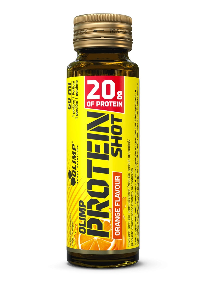 Olimp Protein Shot Orange – 60ml x 9 Pack – 20g Hydrolyzed Protein – Sugar-Free, Fat-Free, Ready-to-Drink Supplement - Image 2