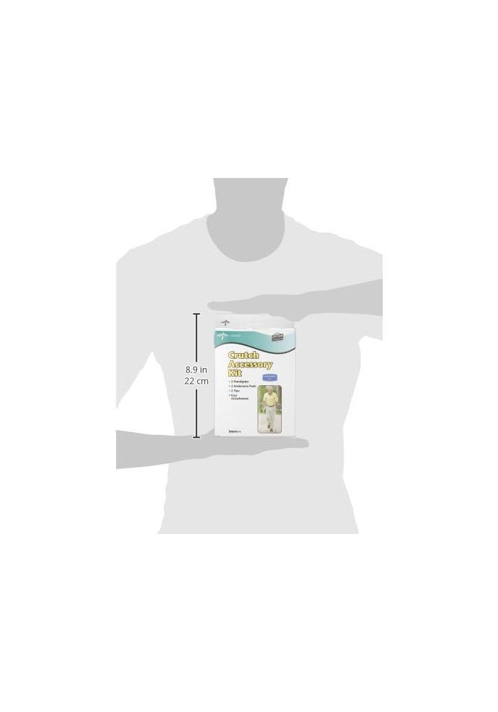 Medline مجموعة قطع غيار العكازات من ميدلاين - ملحقات رمادية للعكازات الألمنيوم القياسية - Image 4