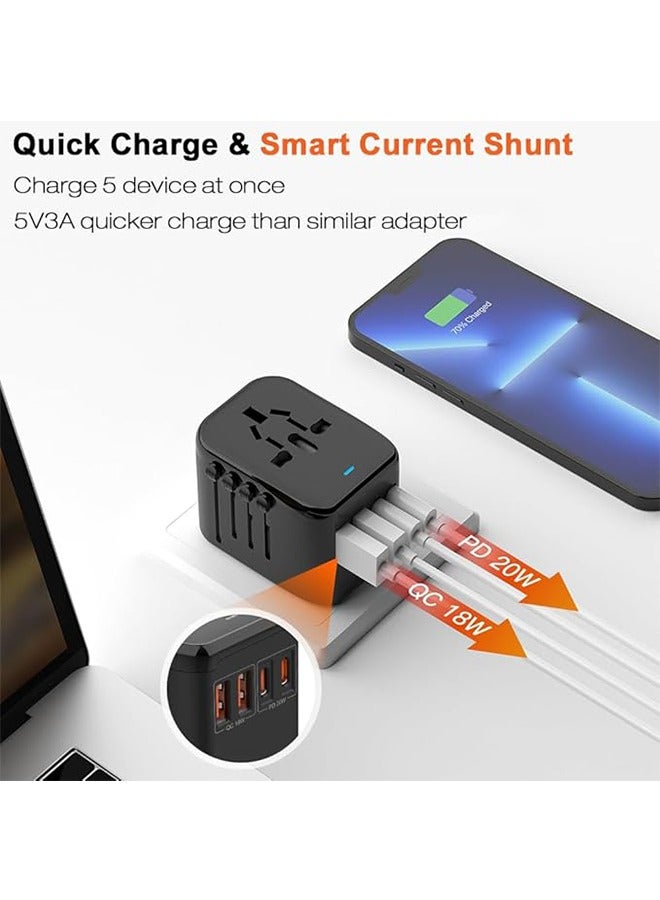 TodyJeyHo Universal Travel Adapter with 2 USB And 2 Type-C for USA EU UK AUS，Double Fuse Eight Major Protections,20W Fast Charge，New Upgraded Model - Image 3