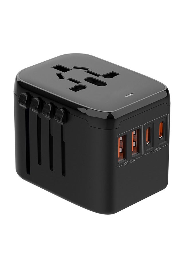 TodyJeyHo Universal Travel Adapter with 2 USB And 2 Type-C for USA EU UK AUS，Double Fuse Eight Major Protections,20W Fast Charge，New Upgraded Model - Image 1