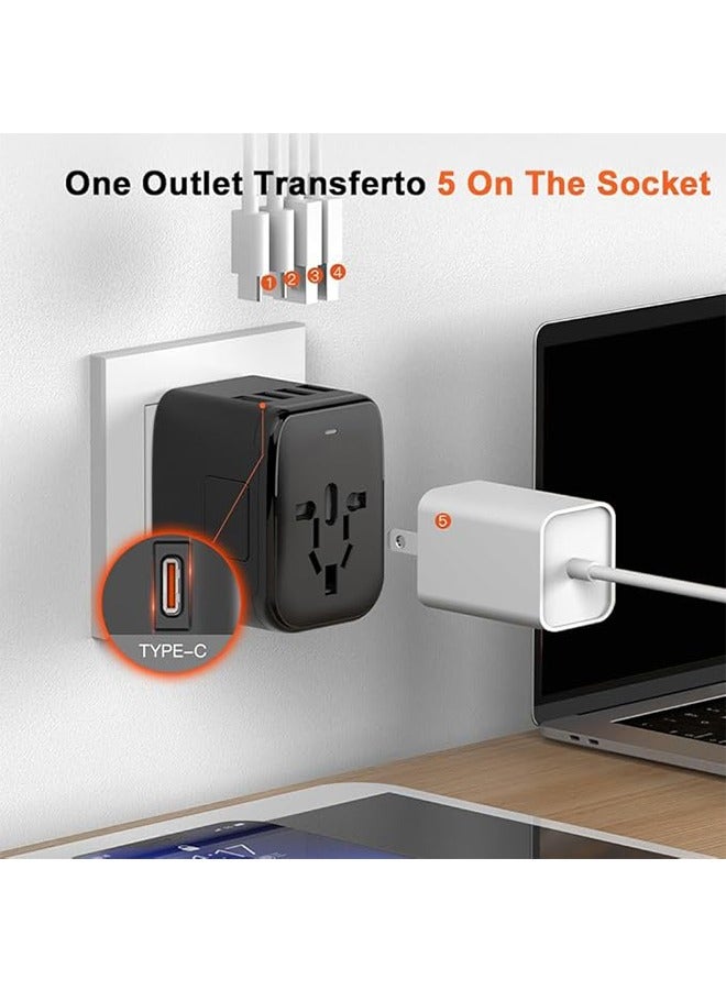 TodyJeyHo Universal Travel Adapter with 2 USB And 2 Type-C for USA EU UK AUS，Double Fuse Eight Major Protections,20W Fast Charge，New Upgraded Model - Image 2