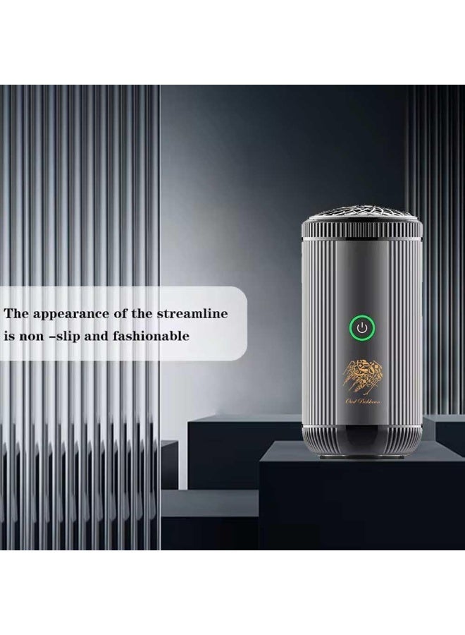 Bakhoor مبخرة باخور بوسيدين الفاخرة | مبخرة باخور قابلة للشحن عبر USB | حامل بخور ذكي محمول، جهاز كهربائي عربي للمبخرة للاستخدام في المنزل والمكتب والسيارة (رمادي) - Image 3