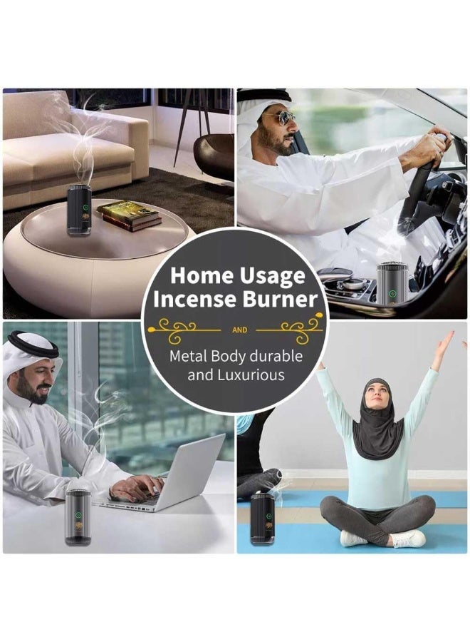 Bakhoor مبخرة باخور بوسيدين الفاخرة | مبخرة باخور قابلة للشحن عبر USB | حامل بخور ذكي محمول، جهاز كهربائي عربي للمبخرة للاستخدام في المنزل والمكتب والسيارة (رمادي) - Image 4