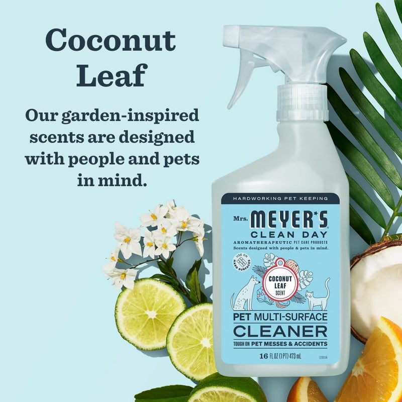 Mrs. MEYER'S CLEAN DAY Pet Multi-Surface Cleaner, Coconut Leaf Scent, 16oz - Image 2
