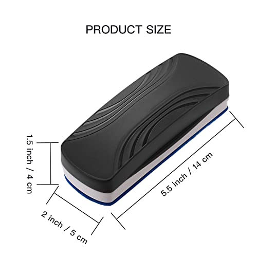 Ddaowanx Whiteboard Eraser, Magnetic Dry Erase Eraser, Glass Board Eraser,School and Office Supplies, Pack of 2 (Black) - Image 2