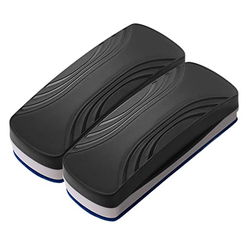 Ddaowanx Whiteboard Eraser, Magnetic Dry Erase Eraser, Glass Board Eraser,School and Office Supplies, Pack of 2 (Black) - Image 1